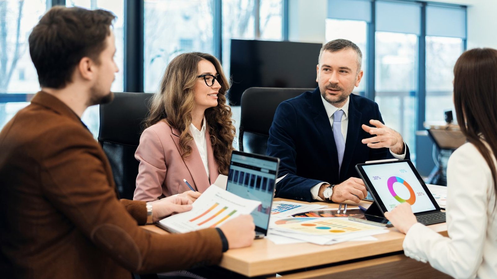 Business leaders collaborating in a meeting