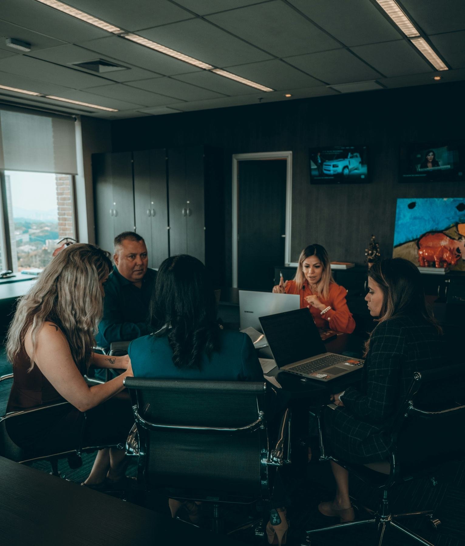 Executives meeting in a boardroom