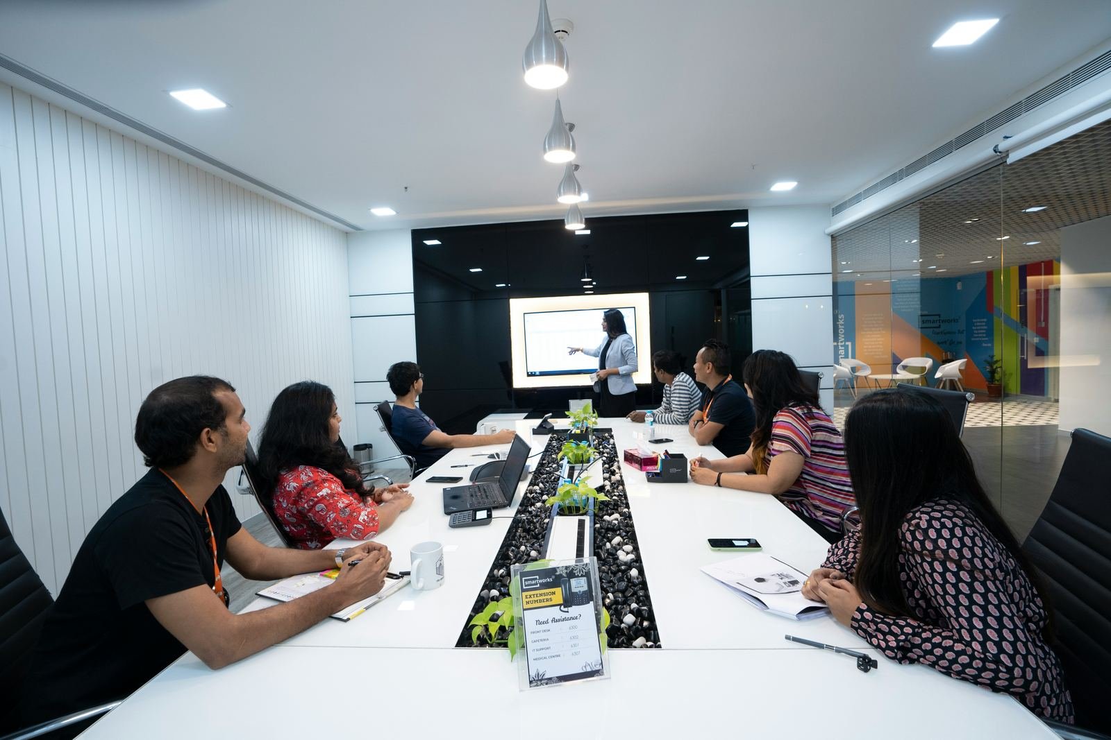 Distributed team collaborating during a learning session