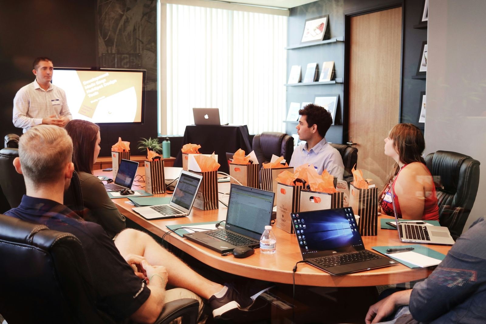 Technology team taking part in a communication workshop